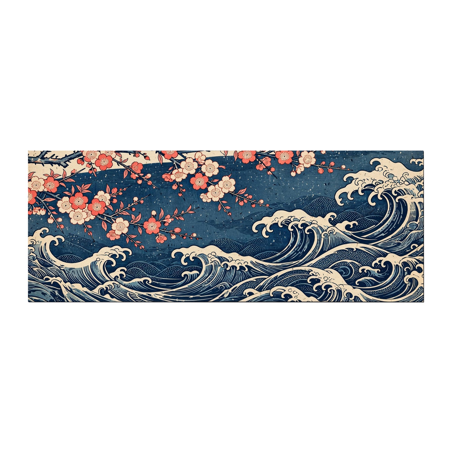 Cherry Blossom Waves Desk Pad