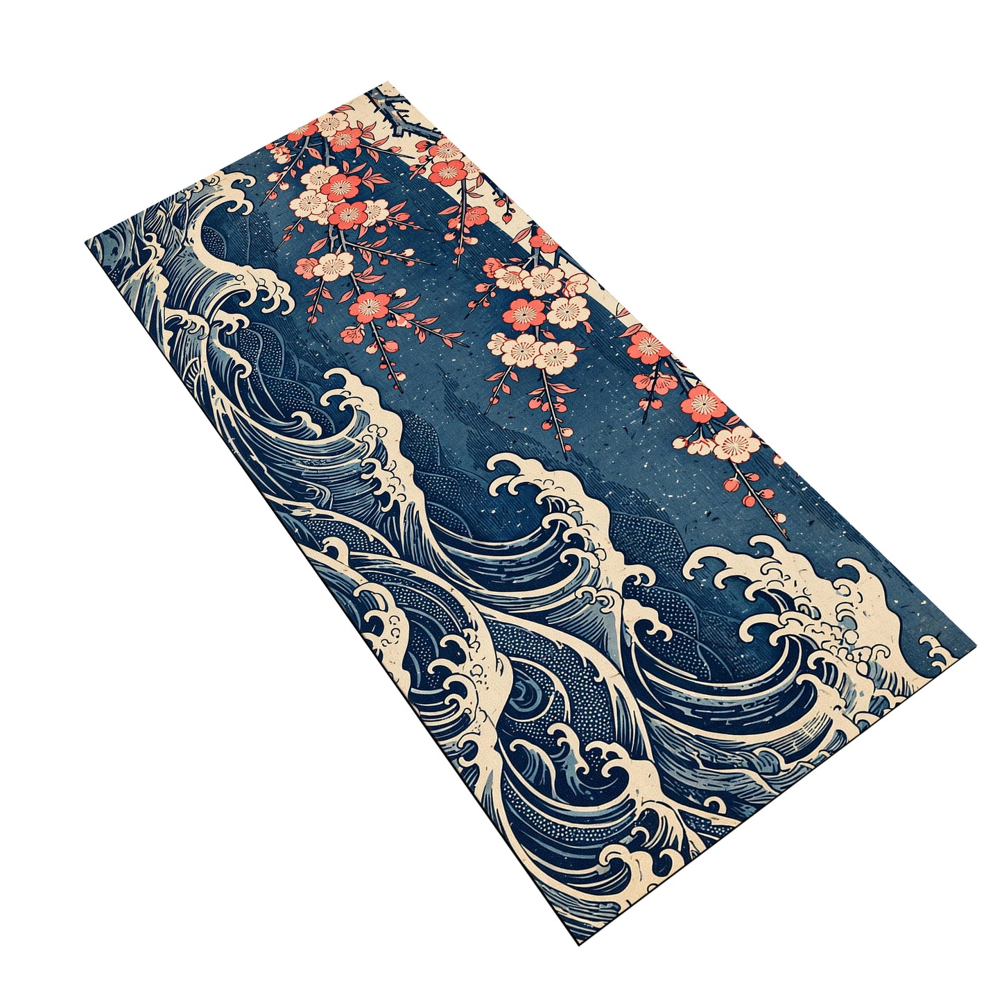 Cherry Blossom Waves Desk Pad