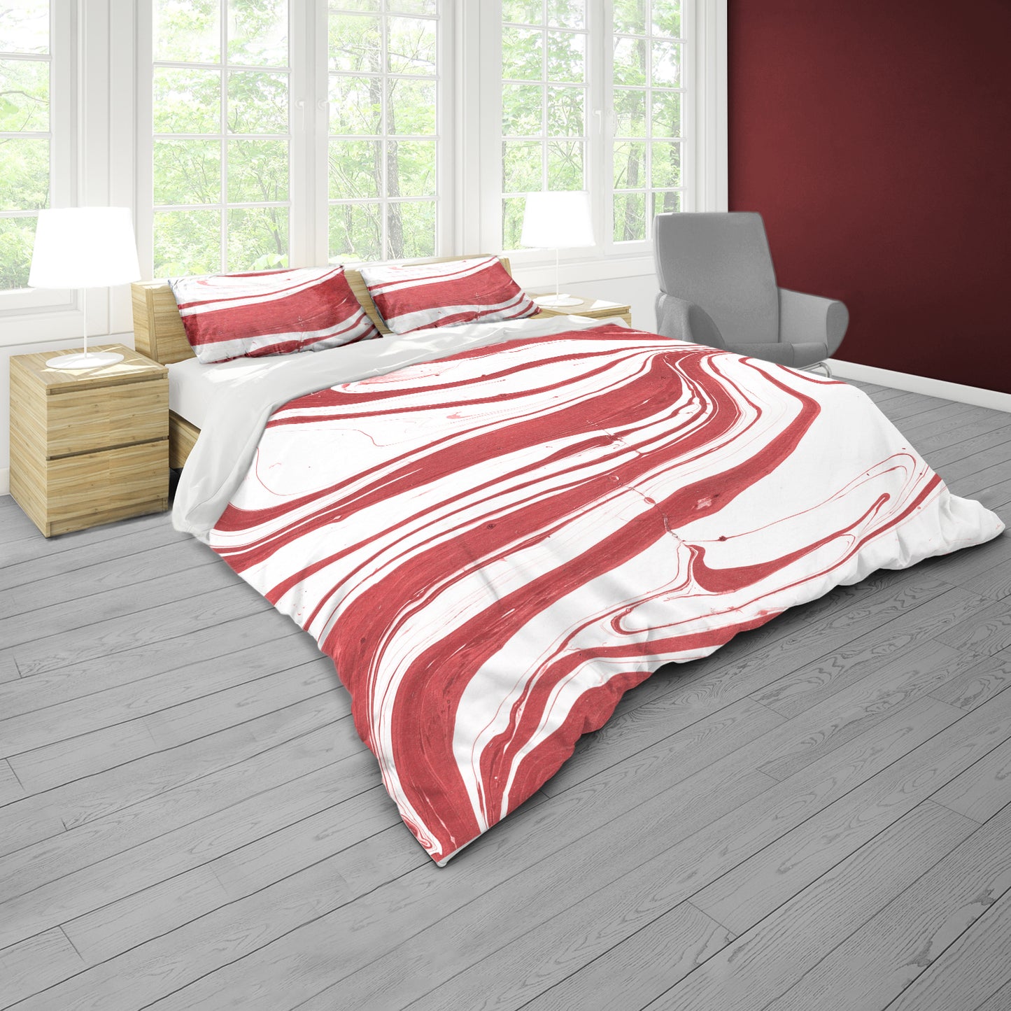 Cherry Currents Duvet Cover Set