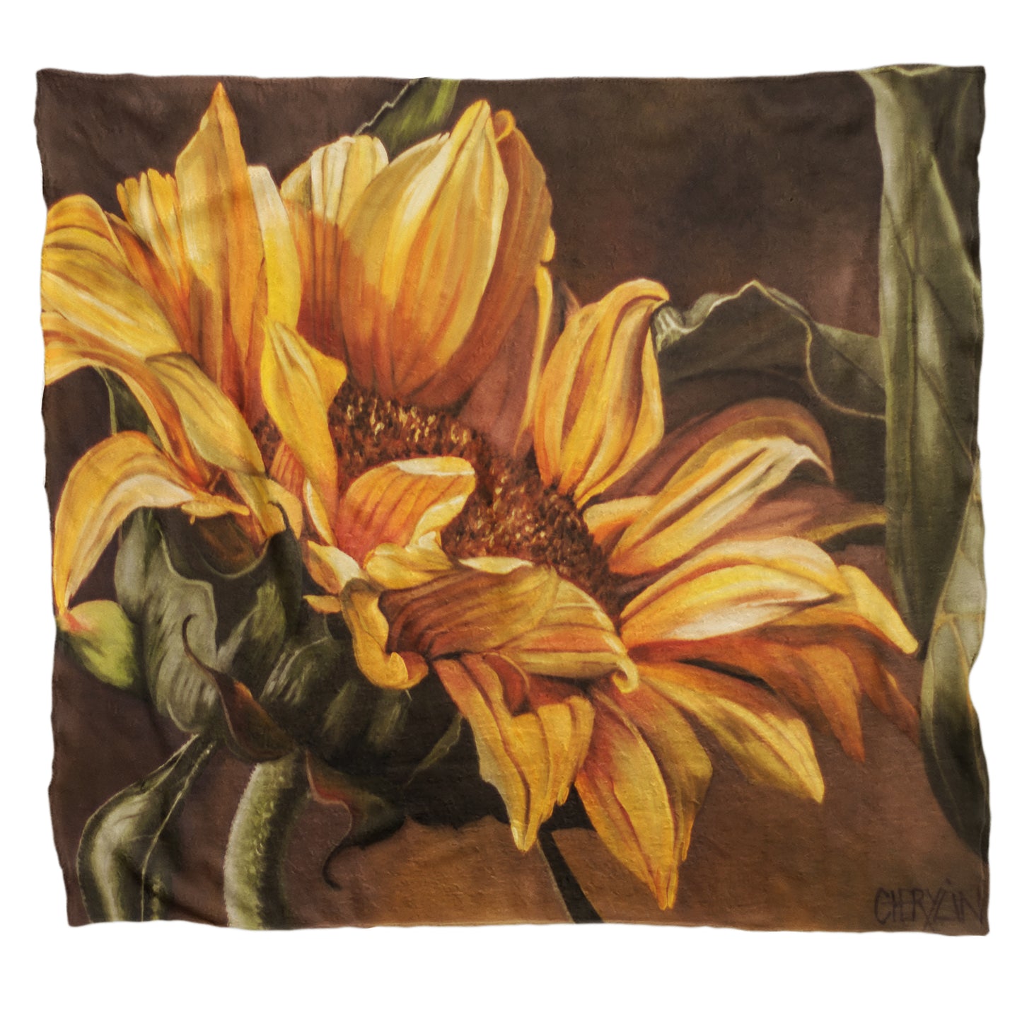 Sunflower Light Weight Fleece Blanket by Cherylin Louw