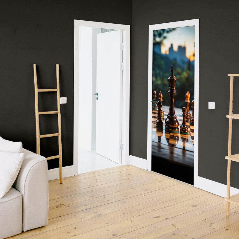 Chess Pieces Door Decoupage
