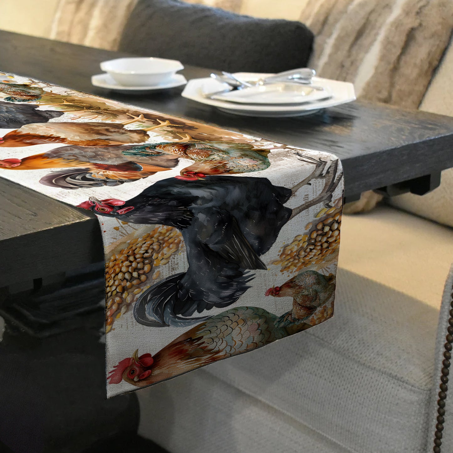 Chicken Farm Table Runner by Mark van Vuuren
