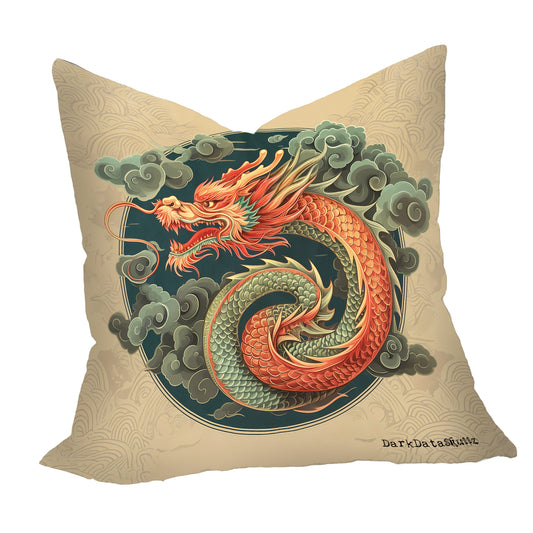 Chinese Dragon in Smoke Square Luxury Scatter By Wikus Schalkwyk
