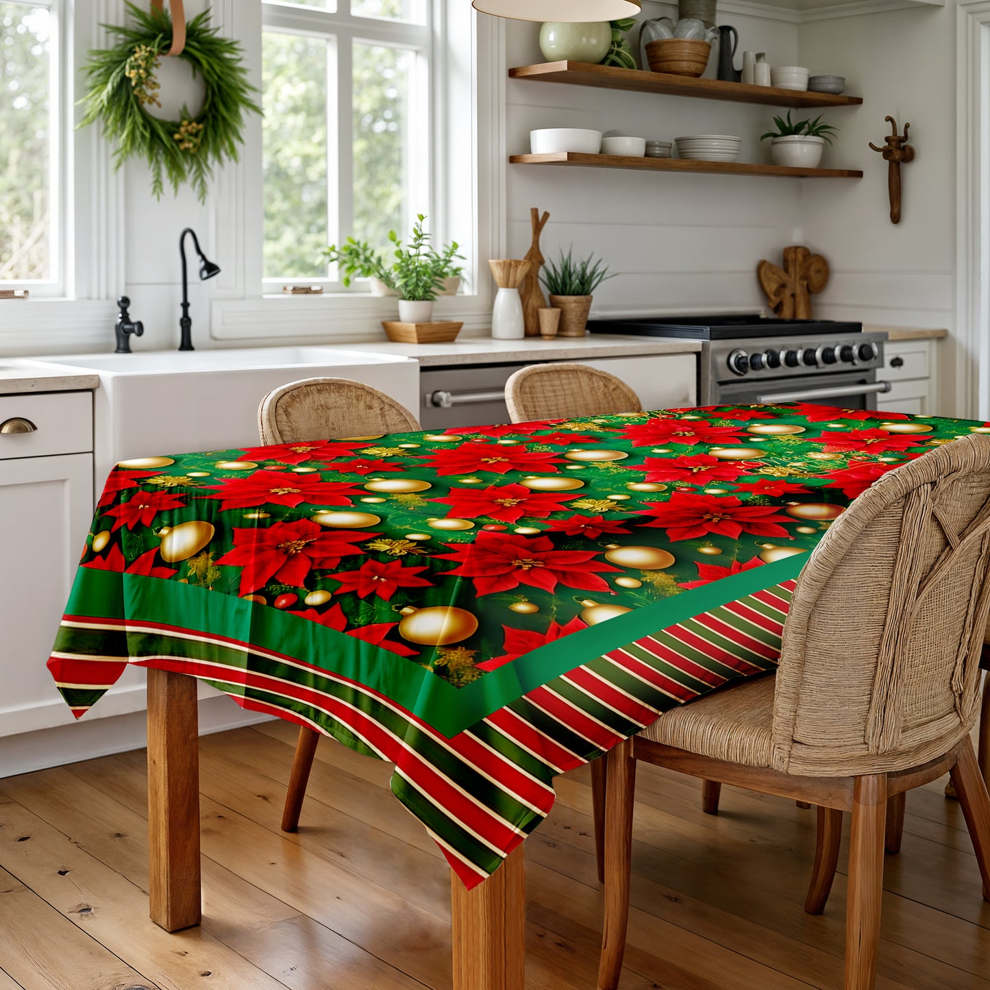 Christmas Blossom Rectangle Tablecloth
