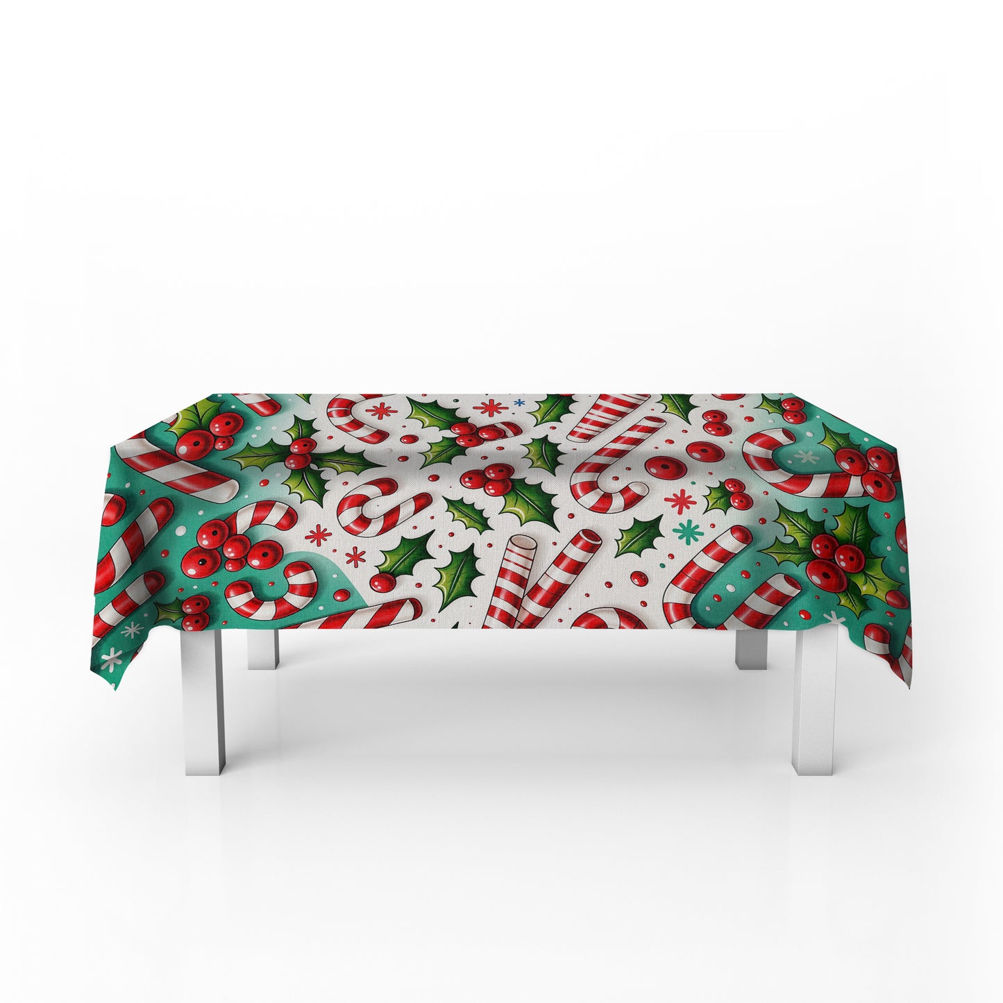 Christmas Candy Canes Rectangle Tablecloth