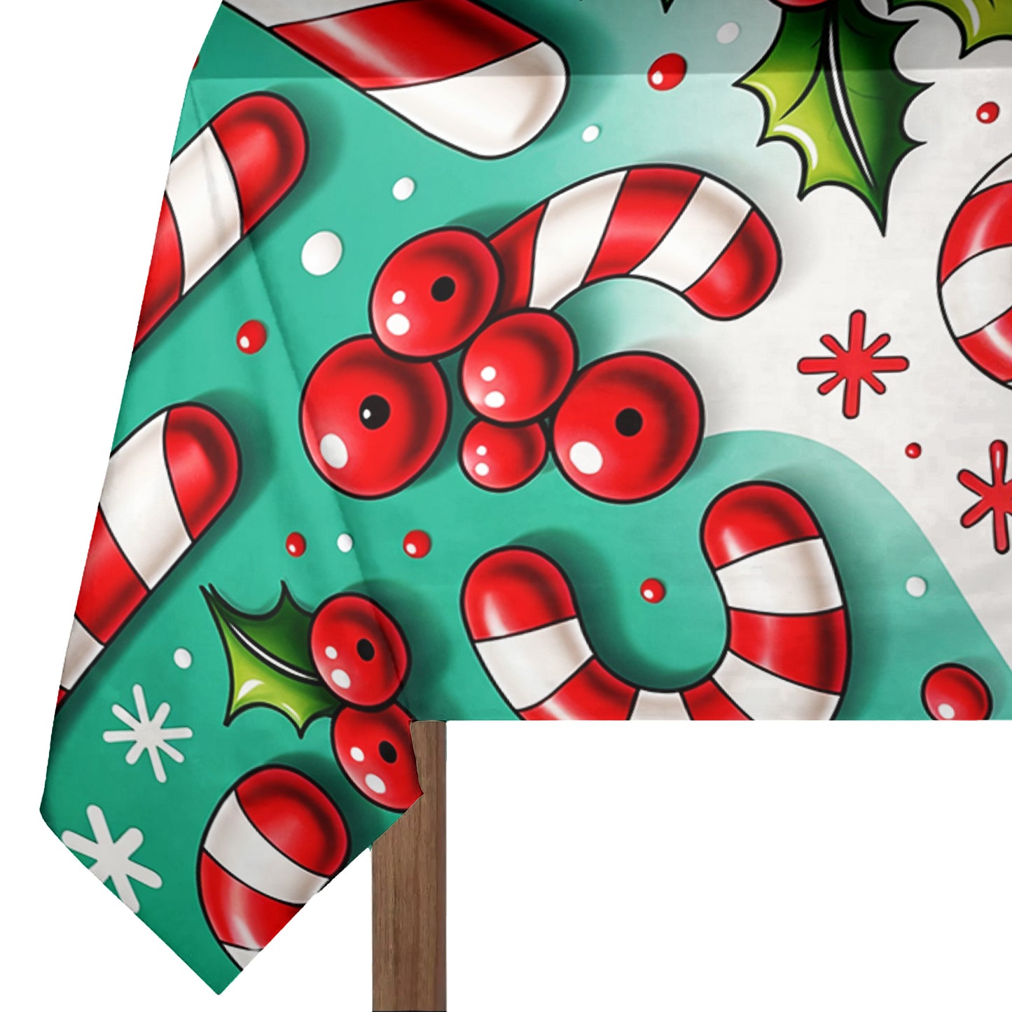 Christmas Candy Canes Rectangle Tablecloth