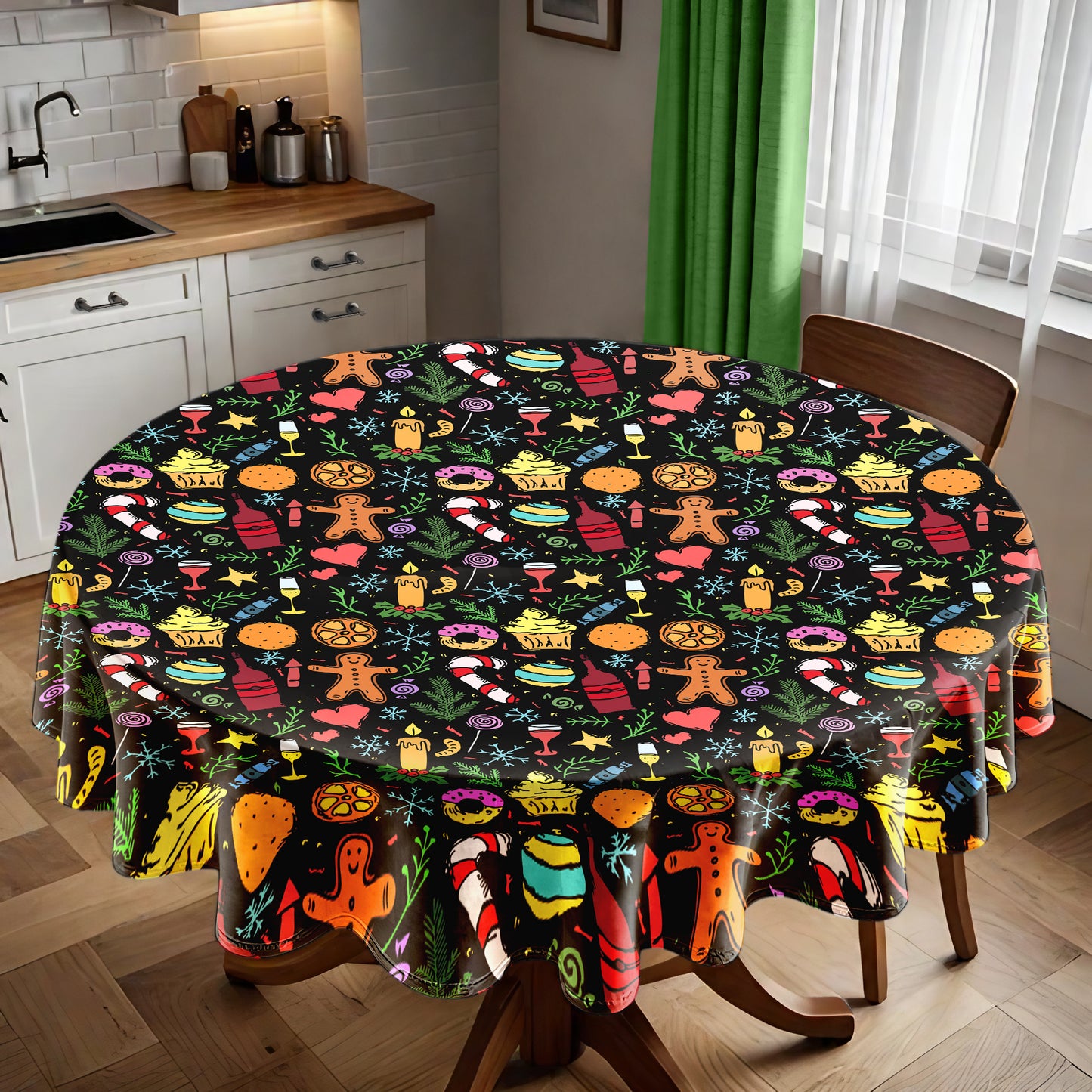 Christmas Lollie Christmas Round Tablecloth