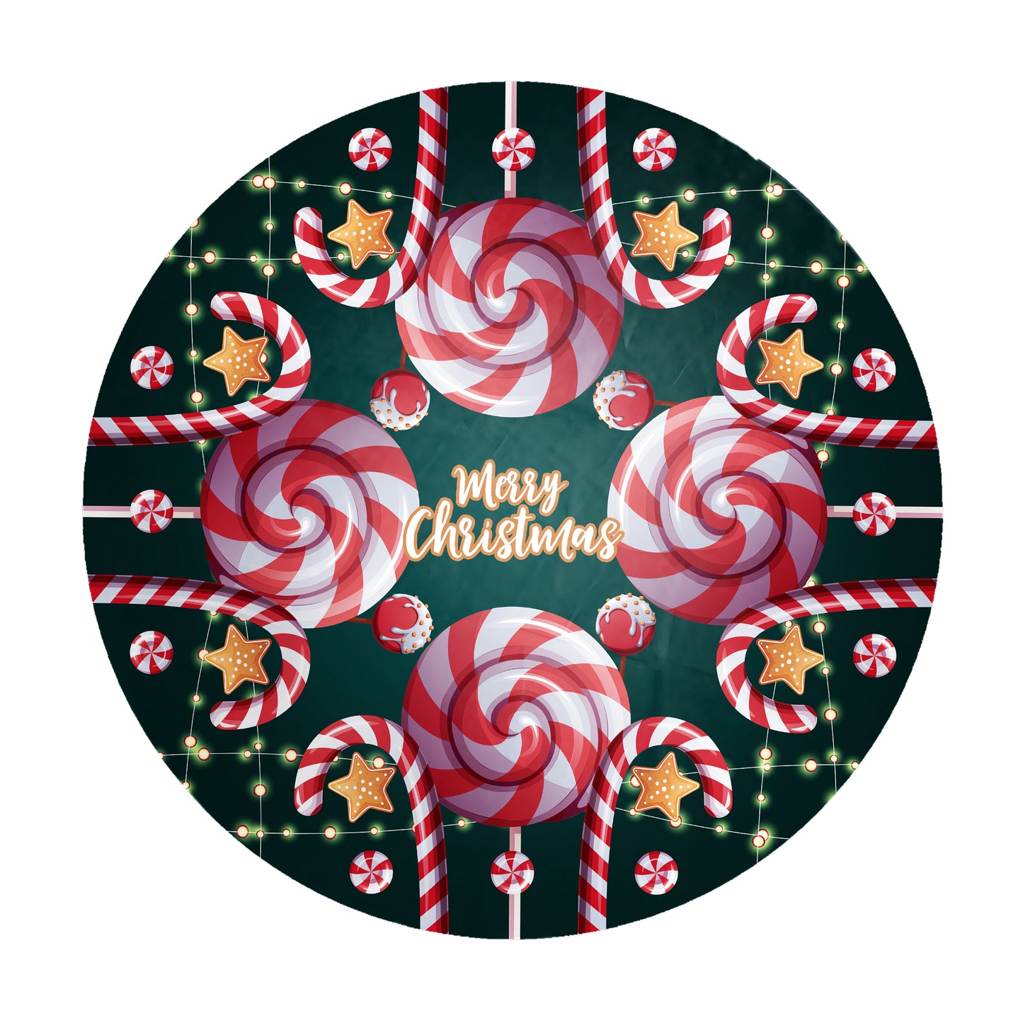 Christmas Candy Round Tablecloth
