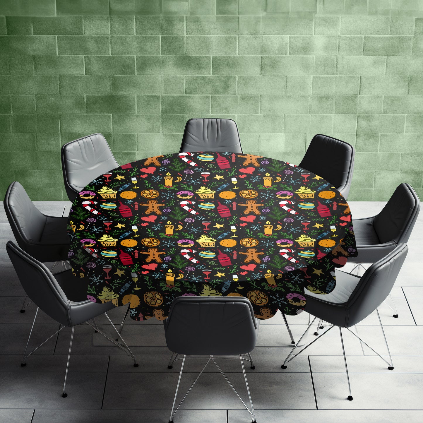 Christmas Lollie Christmas Round Tablecloth