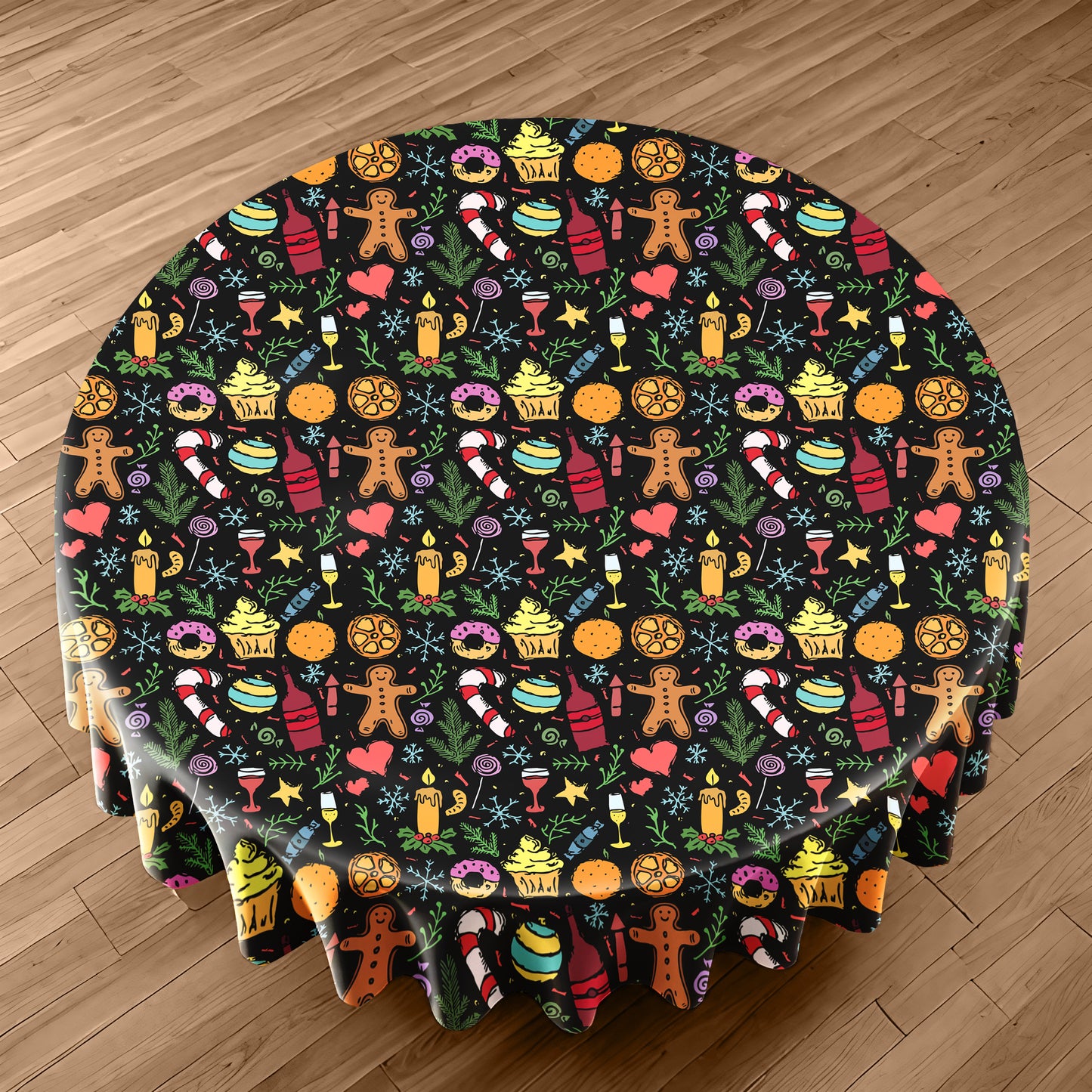 Christmas Lollie Christmas Round Tablecloth