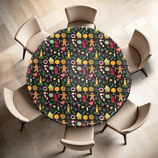 Christmas Lollie Christmas Round Tablecloth