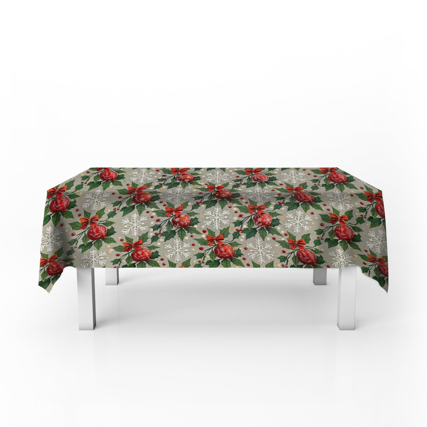 Christmas Decoration Globes Rectangle Tablecloth