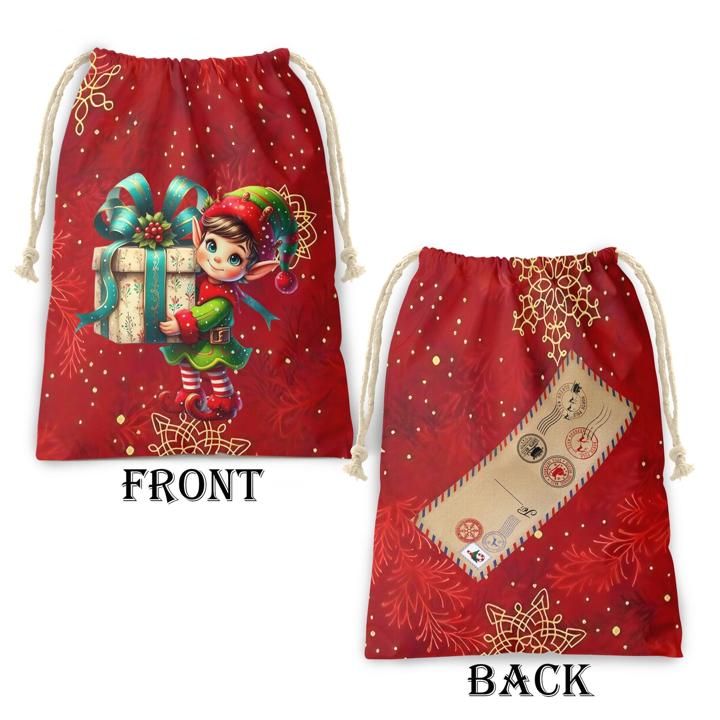 Christmas Elf Wishes Gift Sack