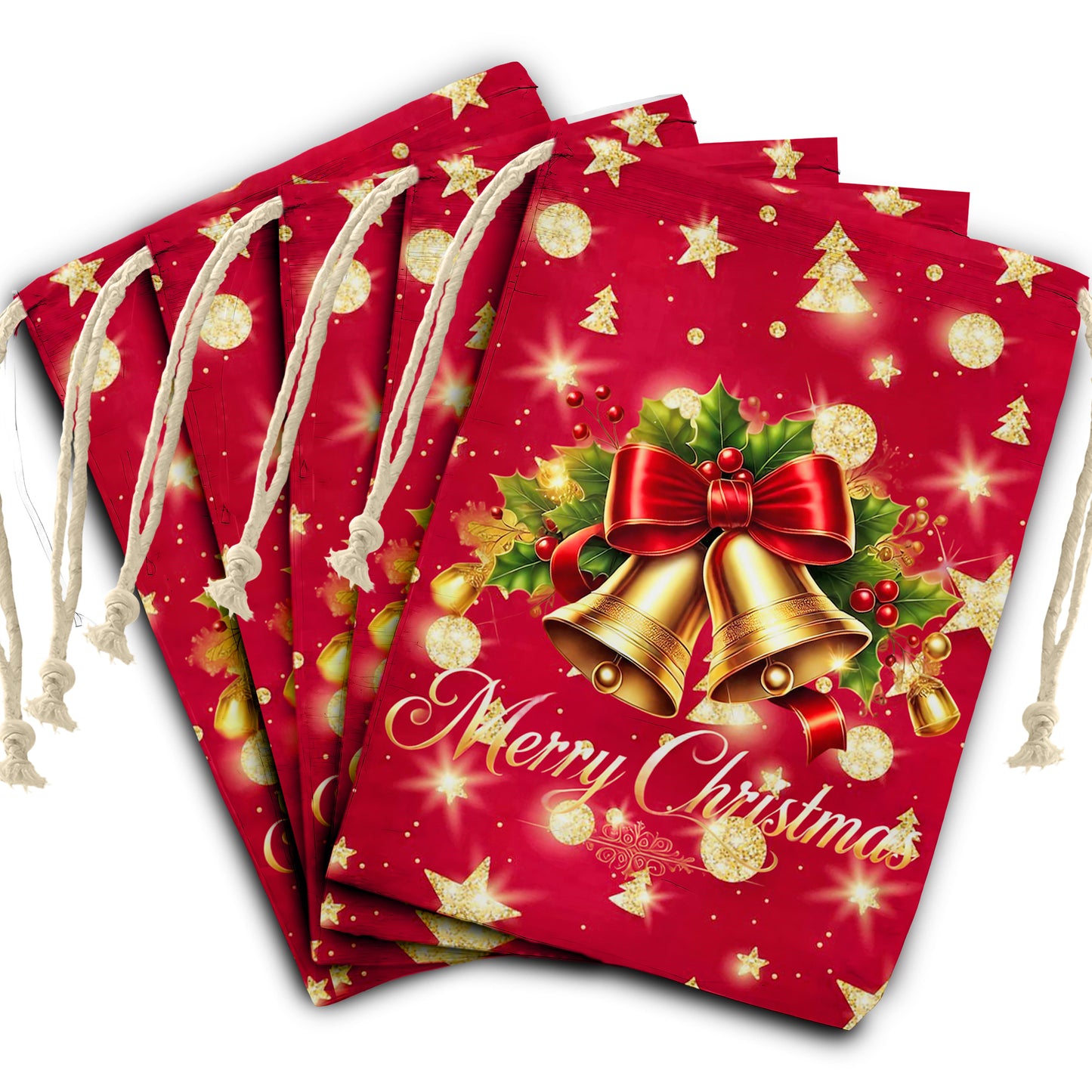 Christmas Festive Bells Gift Bag (Set of 2)