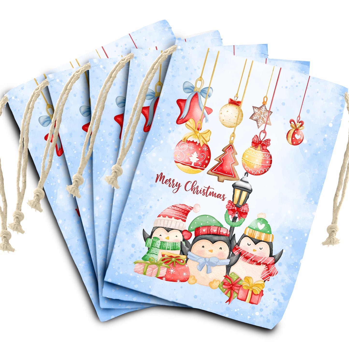 Christmas Penguins Gift Bag (Set of 3)