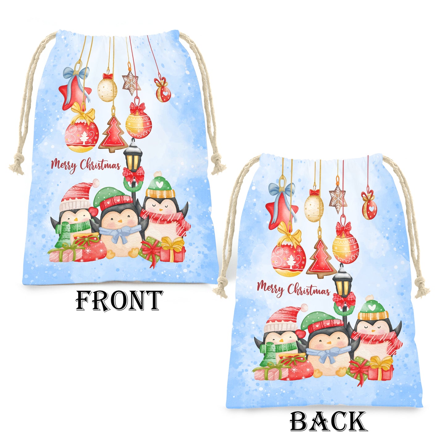 Christmas Penguins Gift Sack