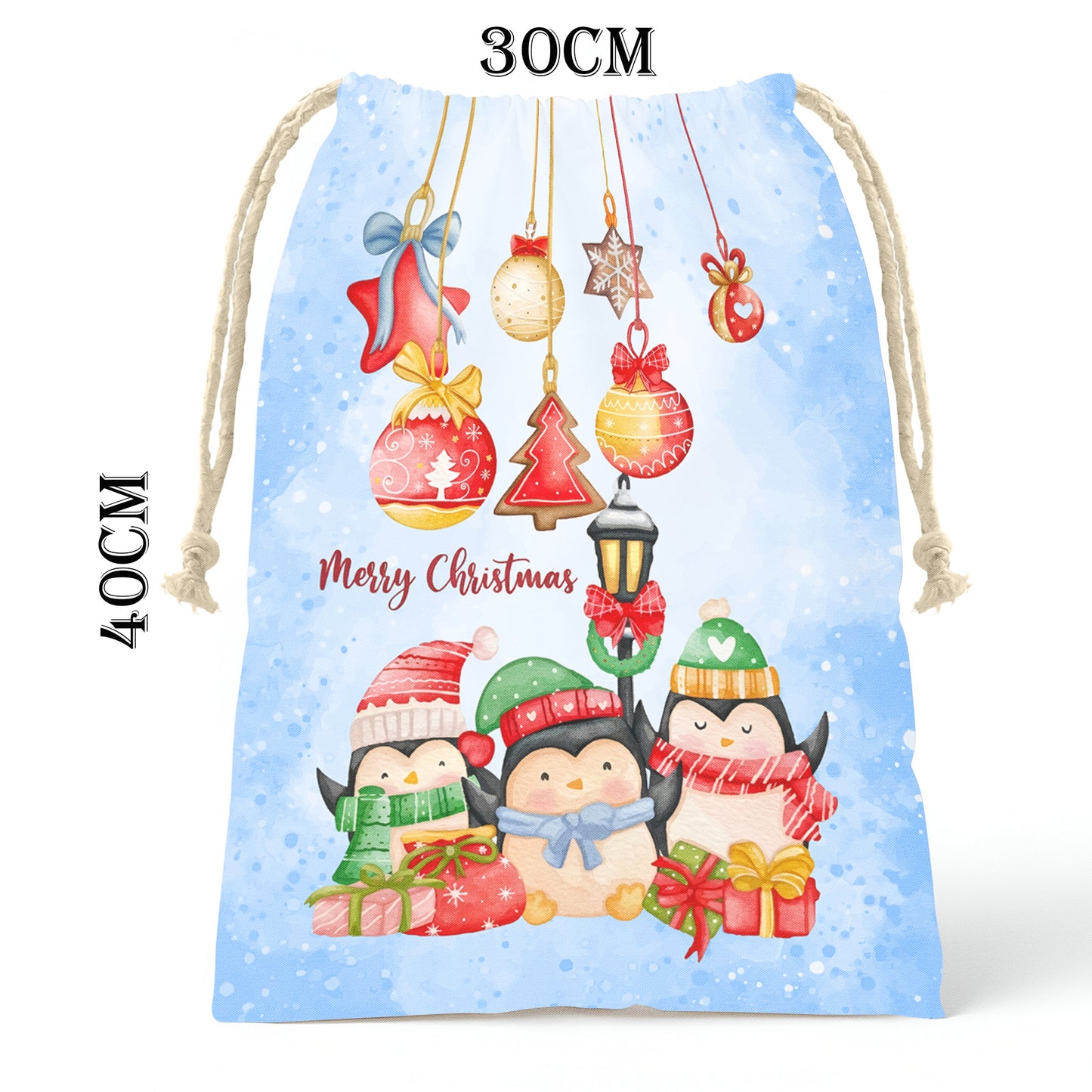 Christmas Penguins Gift Sack (Set of 2)