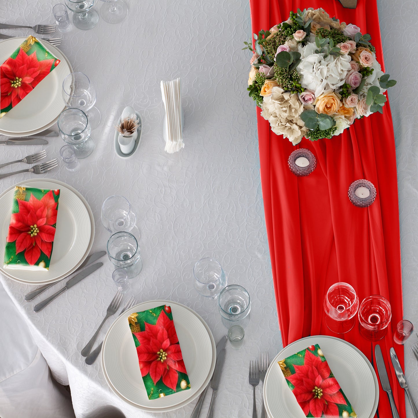 Christmas Poinsettia Napkins