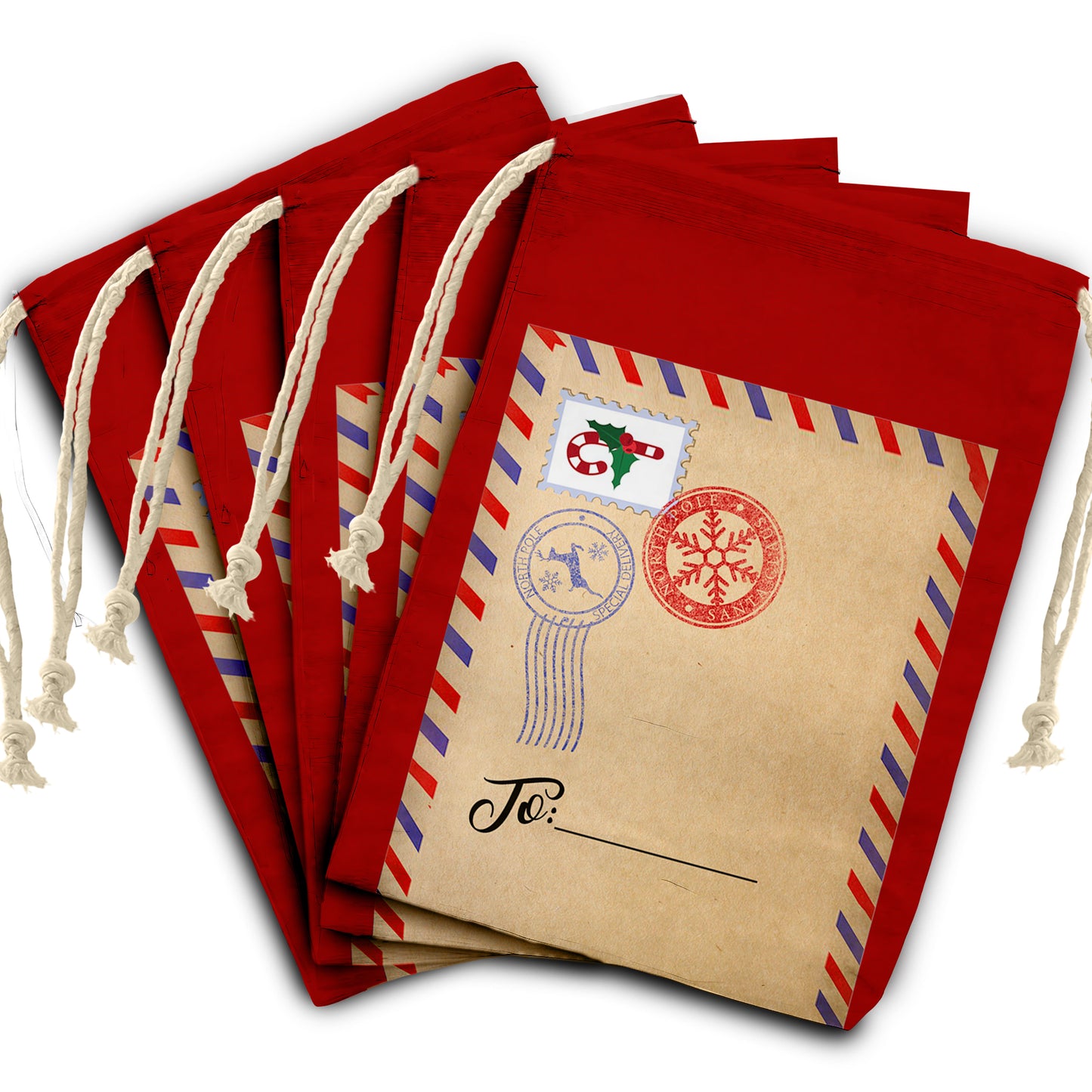 Christmas Postcard Gift Sack