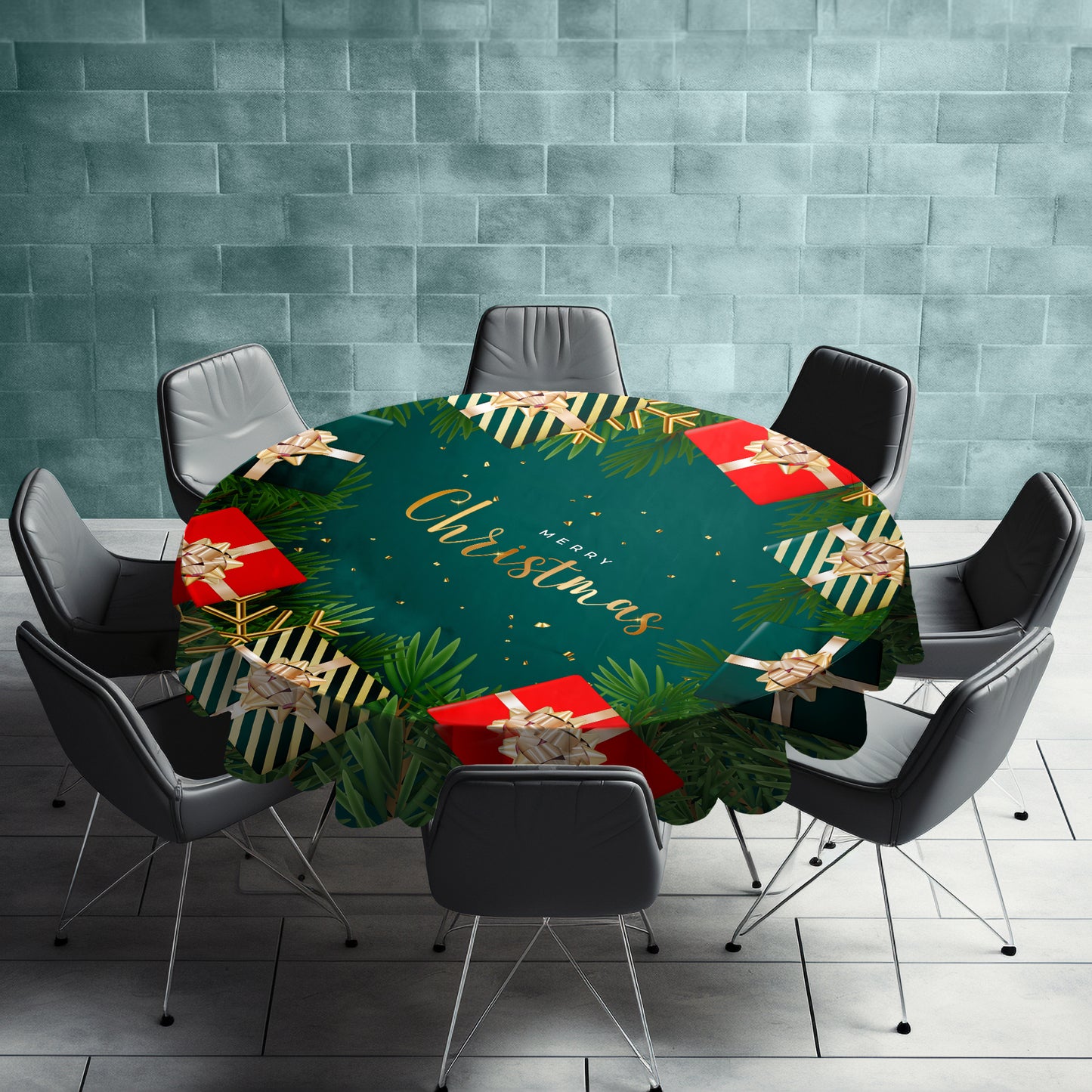 Christmas Present Round Tablecloth