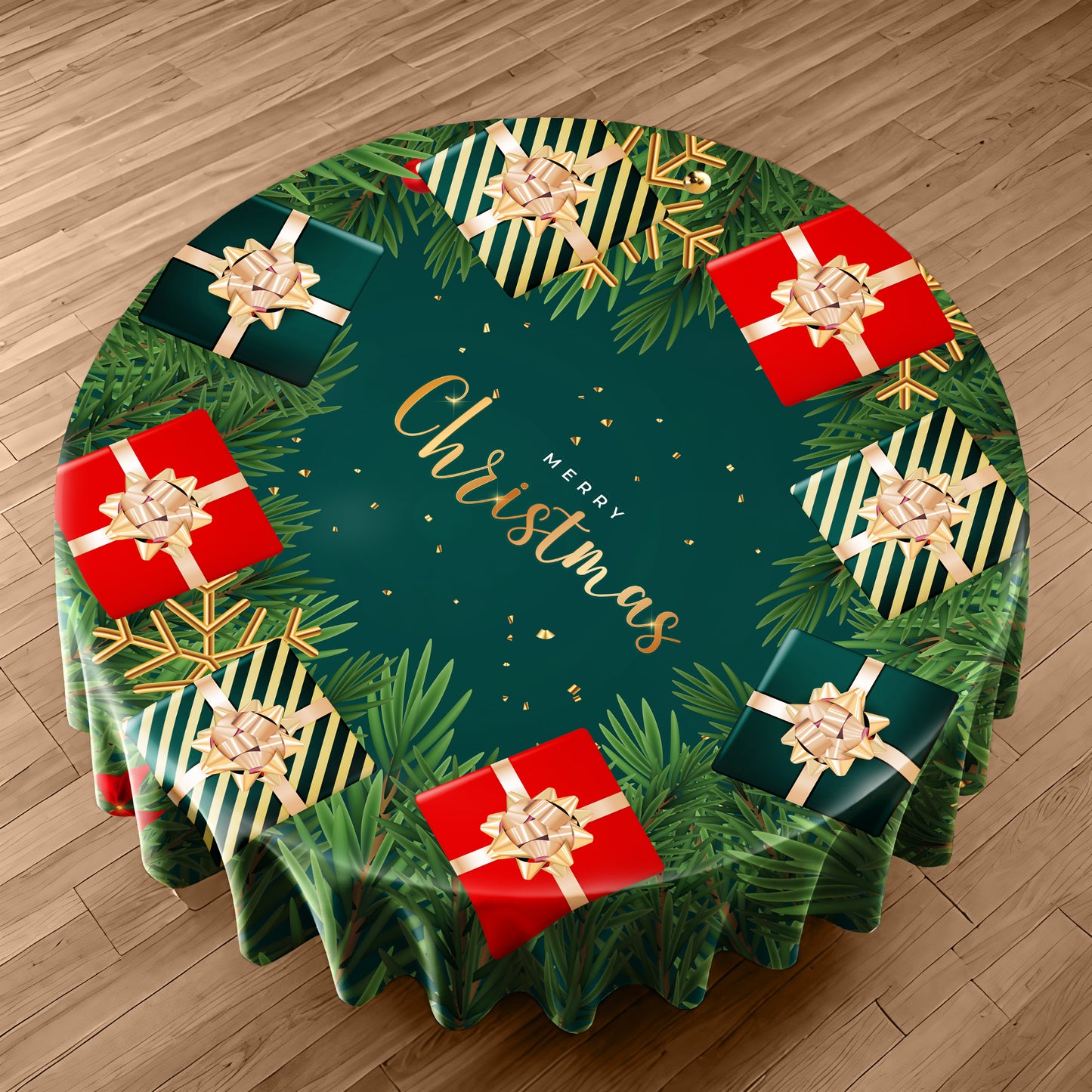 Christmas Present Round Tablecloth