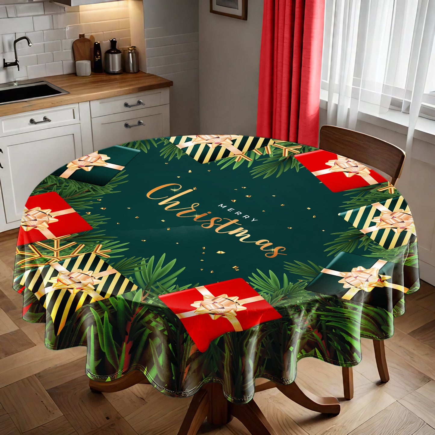 Christmas Present Round Tablecloth