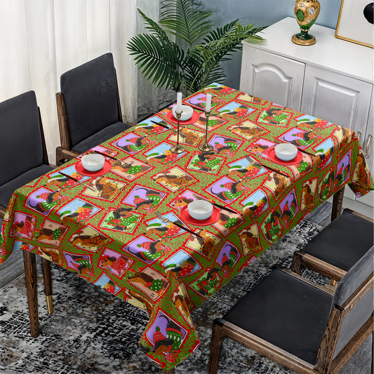 Christmas Puppy Rectangle Tablecloth
