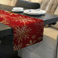 Christmas Snow Flakes on Red Table Runner
