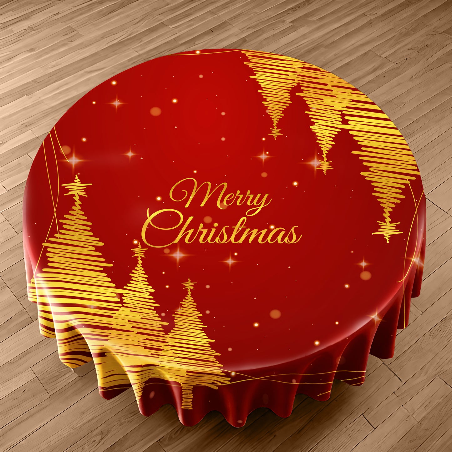 Christmas Tree Round Tablecloth