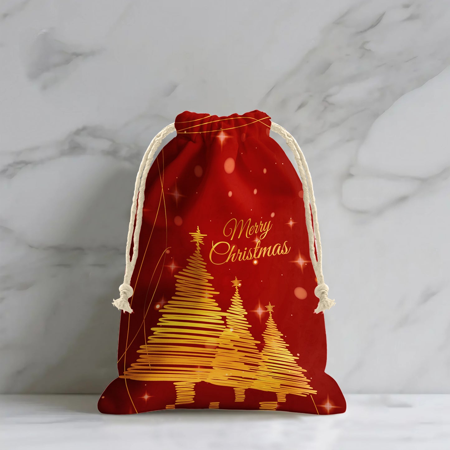 Christmas Tree on Red Gift Bag (Set of 3)