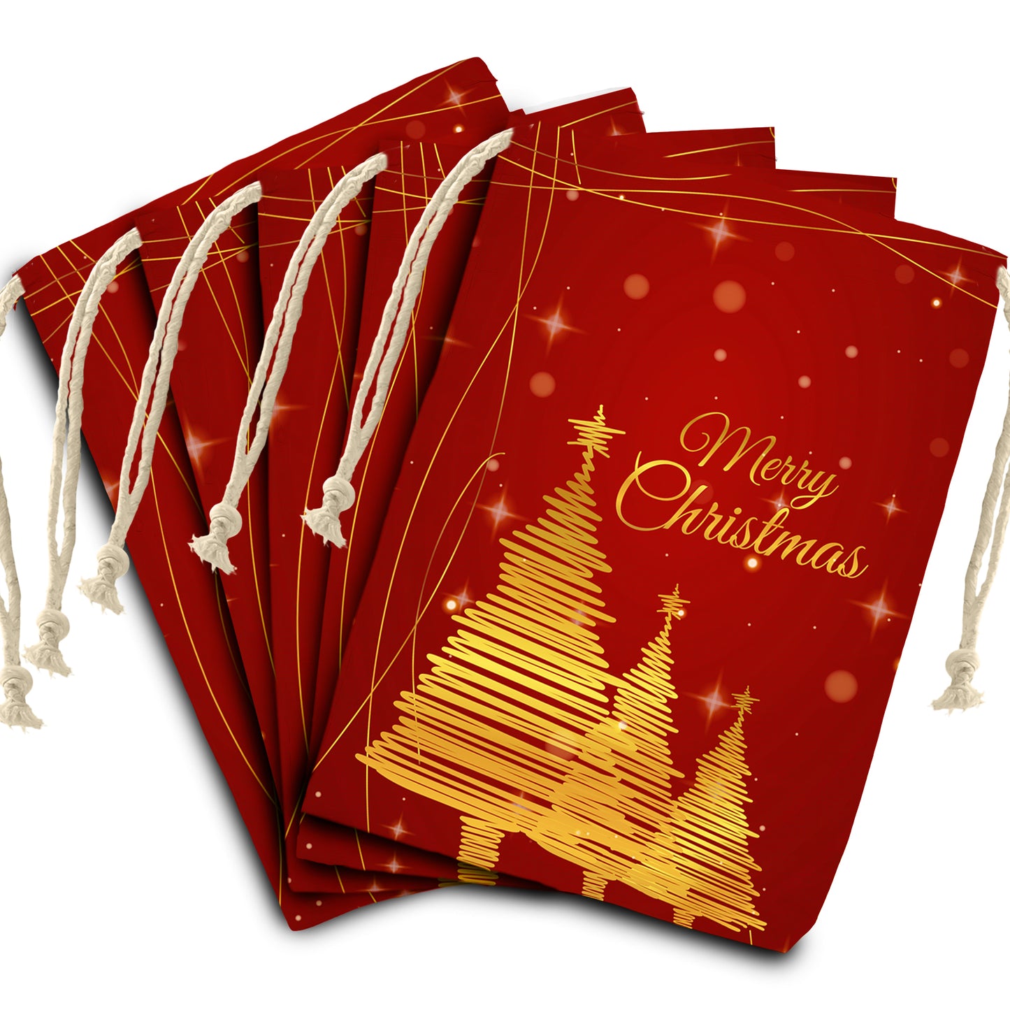 Christmas Tree on Red Gift Sack