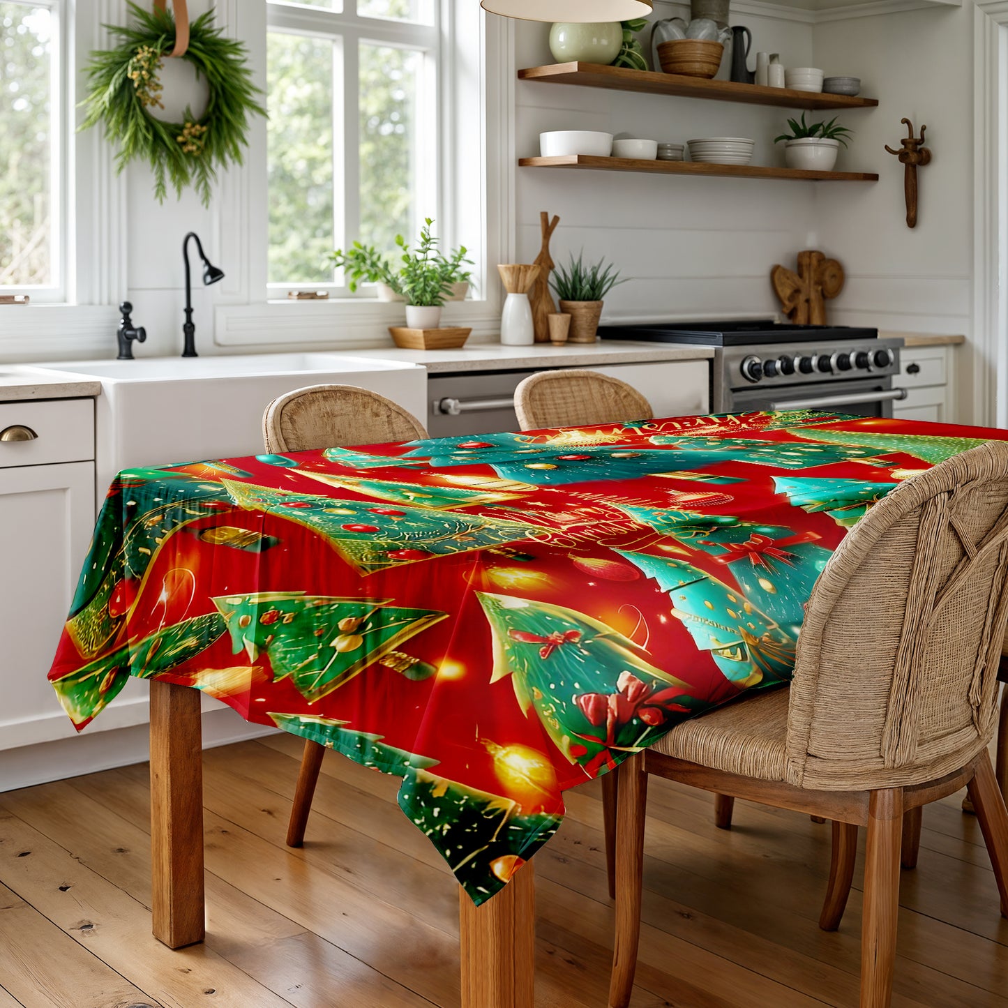 Christmas Trees Rectangle Tablecloth