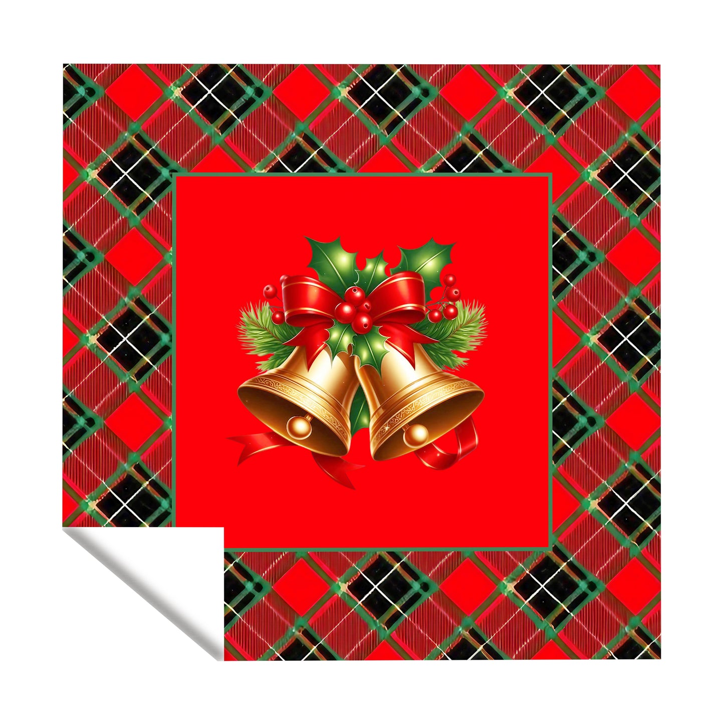 Christmas lumberjack Plated Pattern Bells Square Tablecloth