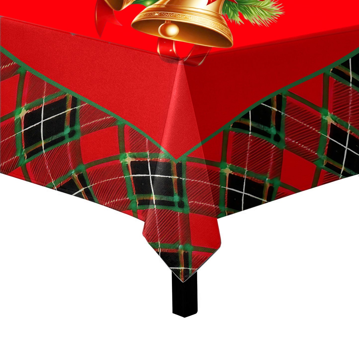 Christmas lumberjack Plated Pattern Bells Square Tablecloth