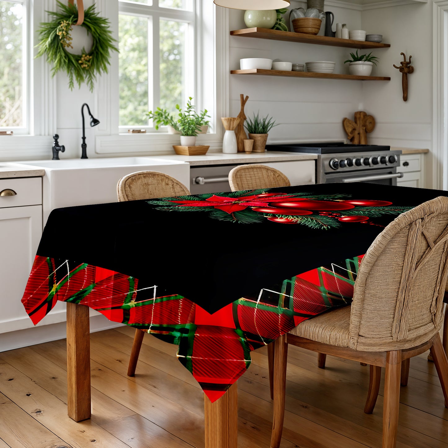 Christmas lumberjack Plated Pattern Bloom Rectangle Tablecloth