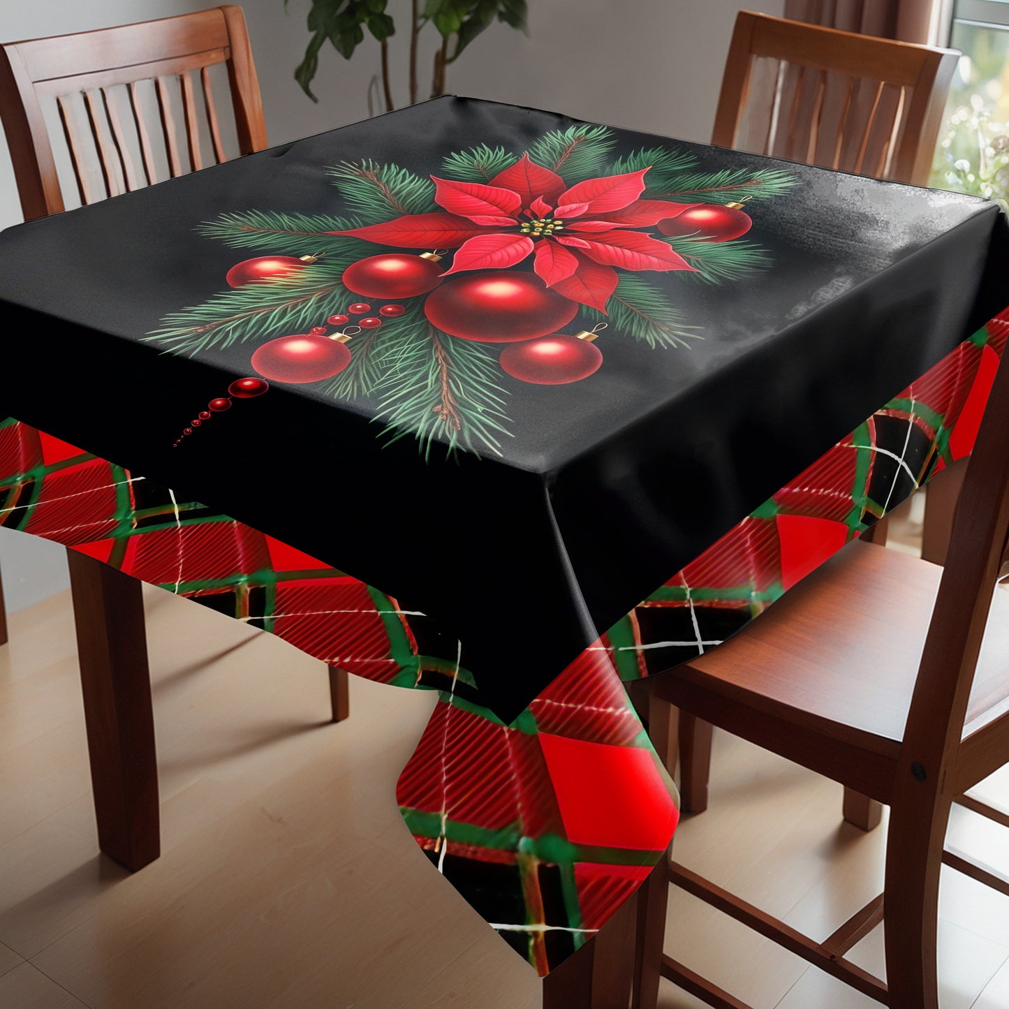 Christmas lumberjack Plated Pattern Bloom Square Tablecloth