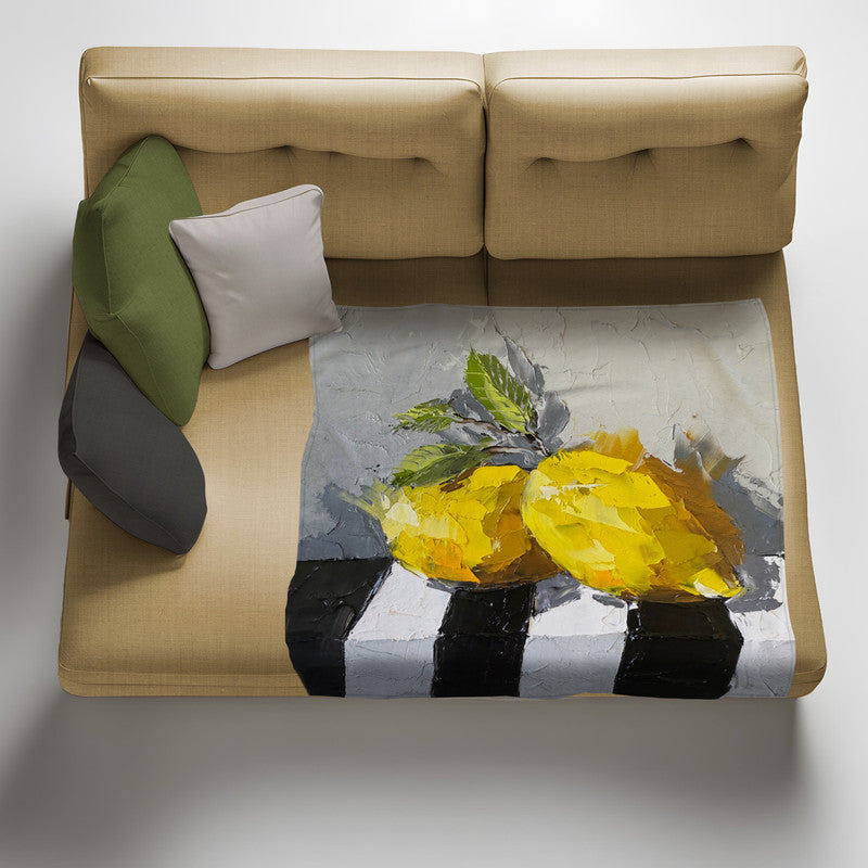 Citrus Essence Light Weight Fleece Blanket by Juanette Menderoi