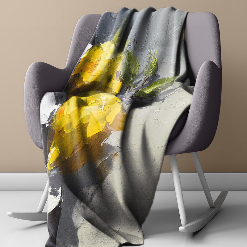 Citrus Essence Light Weight Fleece Blanket by Juanette Menderoi
