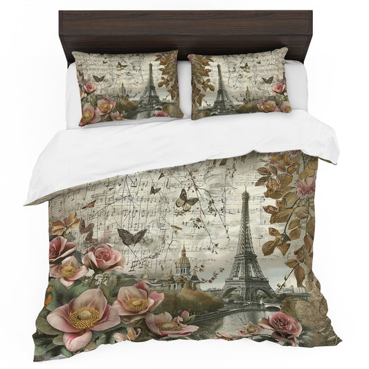 Classic Eifel Tower Duvet Cover Set