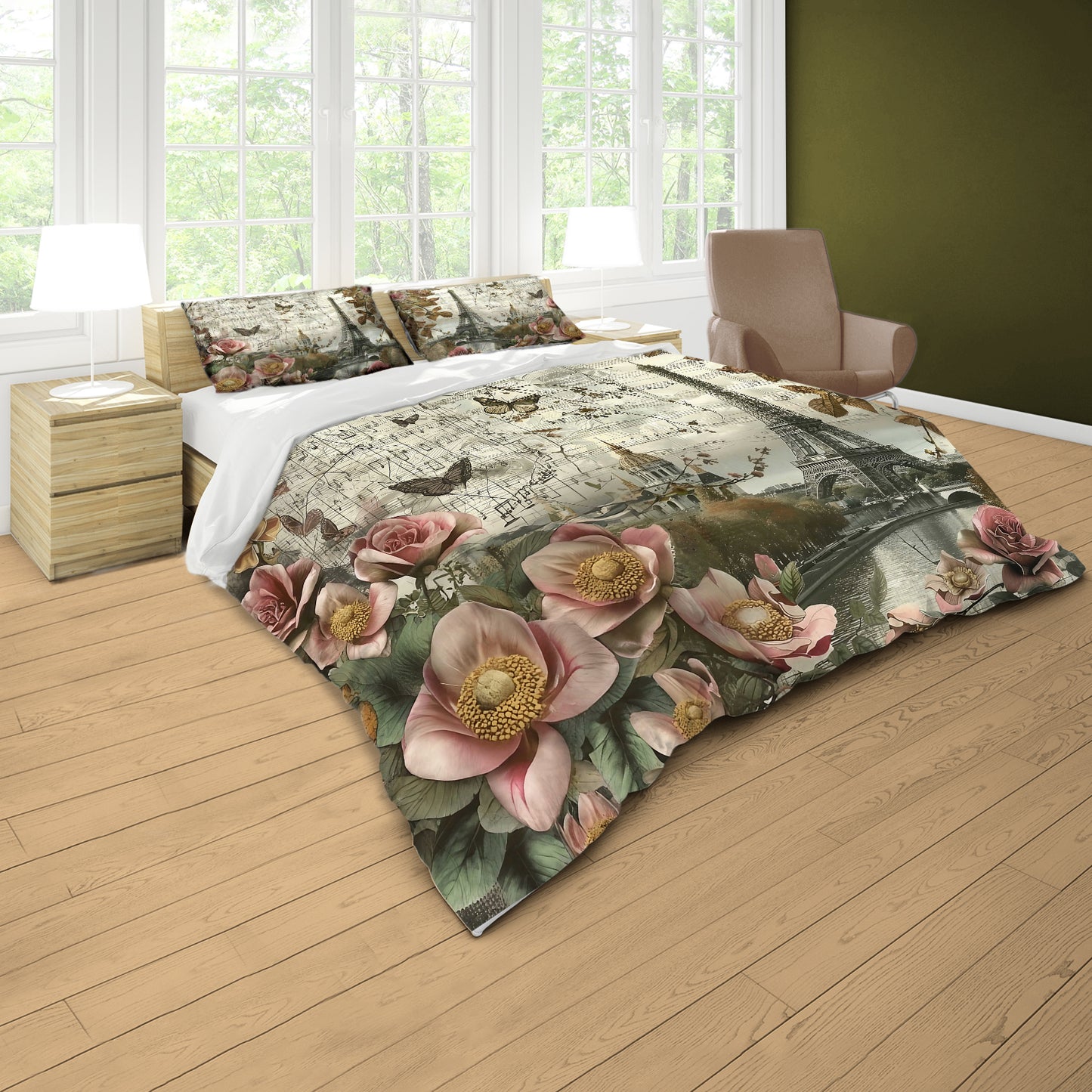Classic Eifel Tower Duvet Cover Set