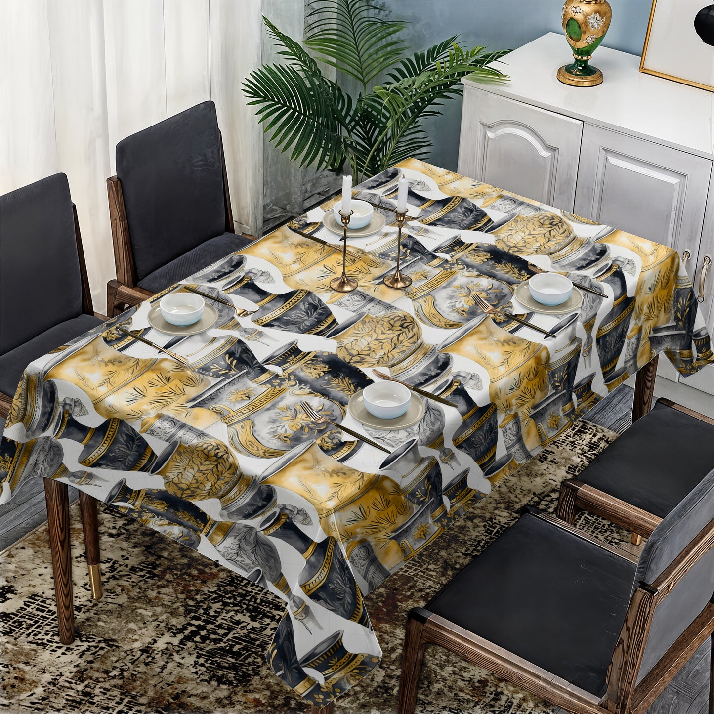 Classic Grecian Pots Rectangle Tablecloth