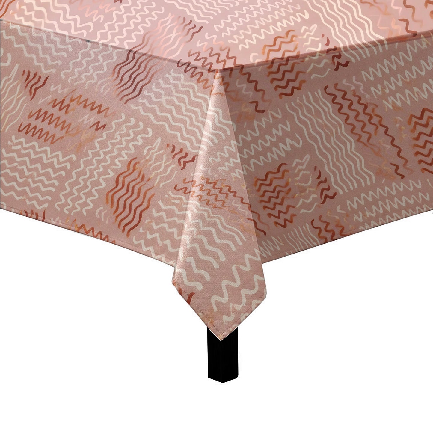 Classic Pattern on Deep Peach Square Tablecloth