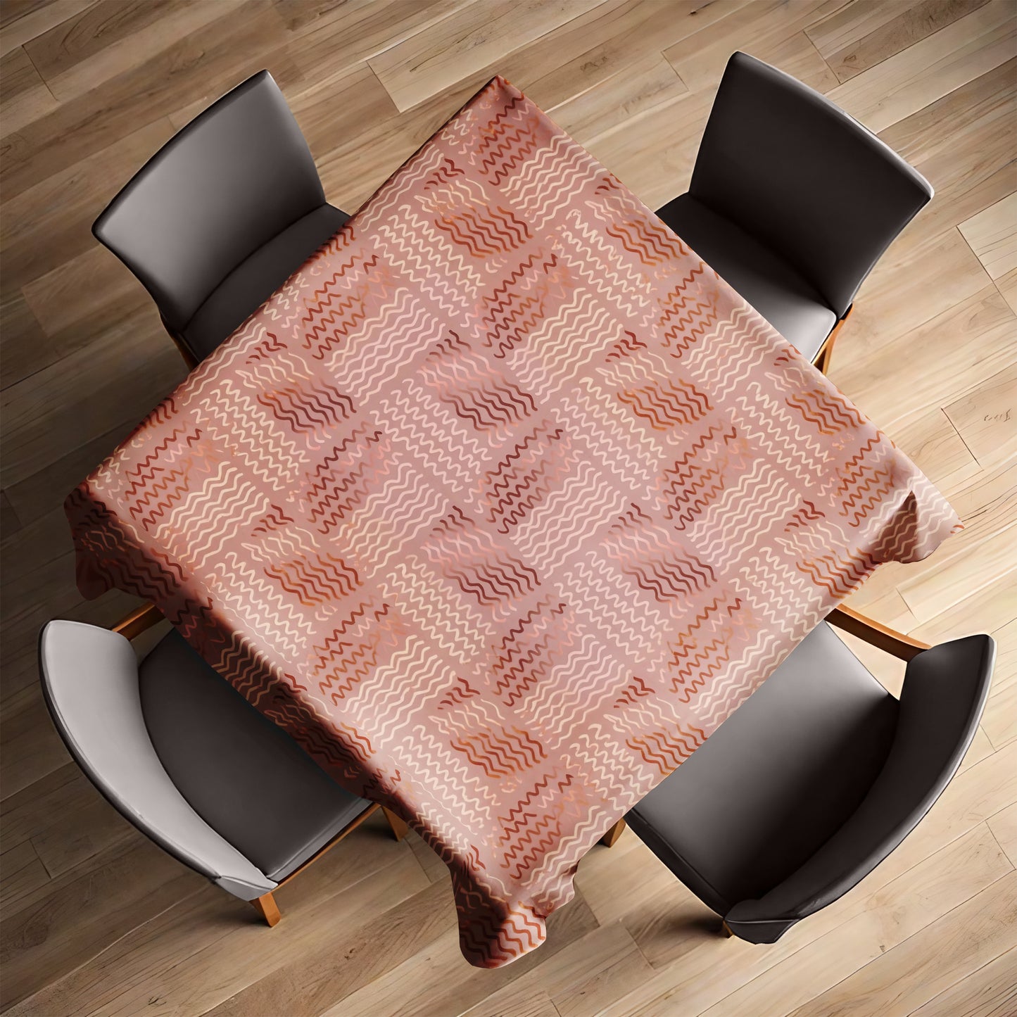 Classic Pattern on Deep Peach Square Tablecloth