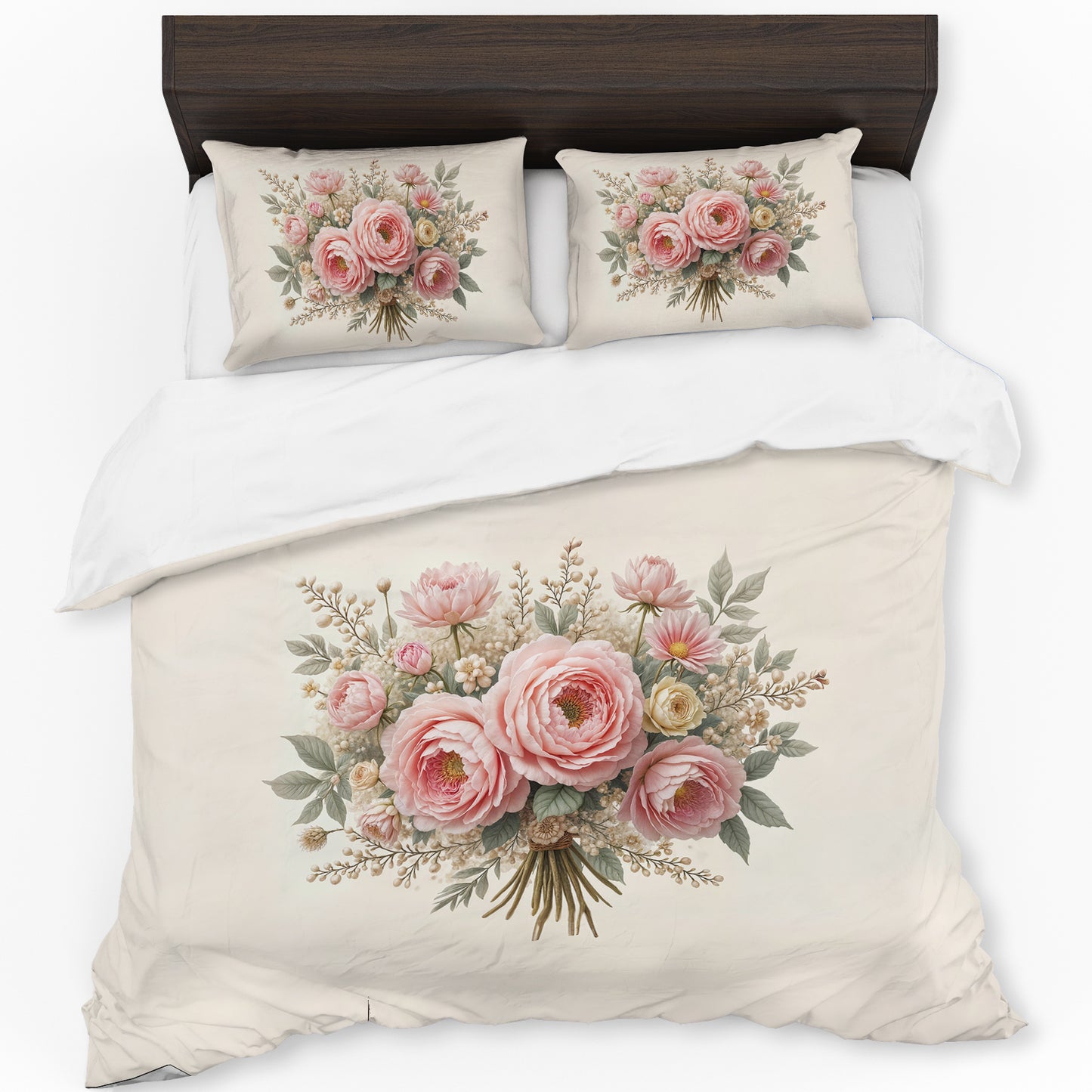 Classic Rich Cream Peony Duvet Cover Set