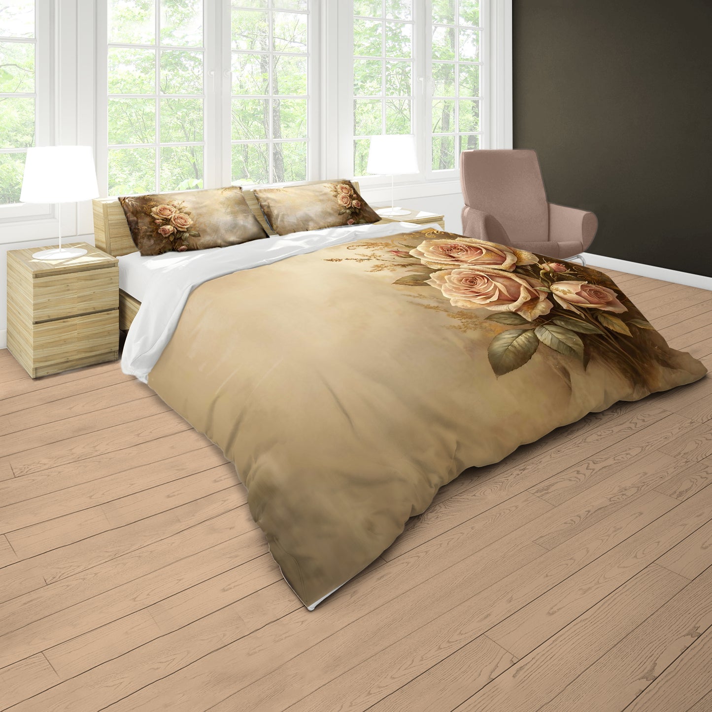 Classic Rose Duvet Cover Set