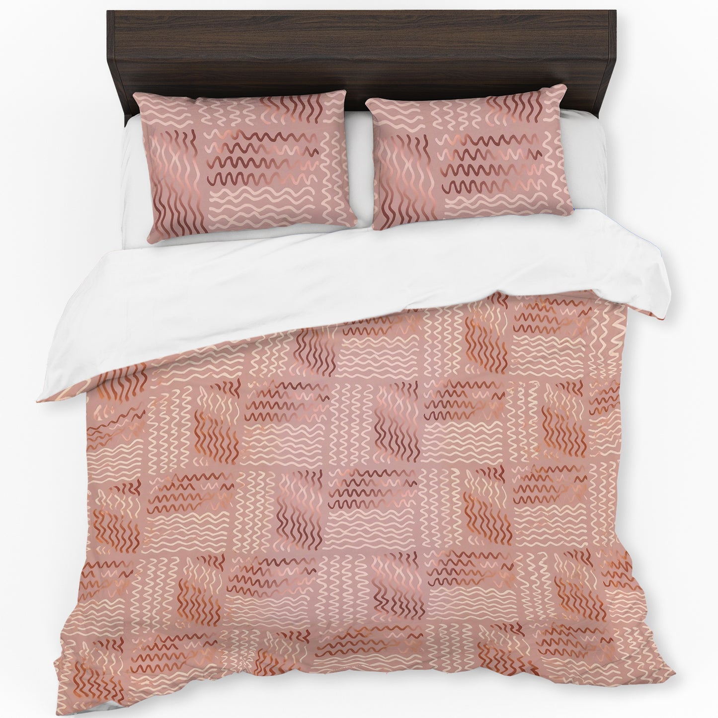 Classy Deep Peach Design Duvet Cover Set