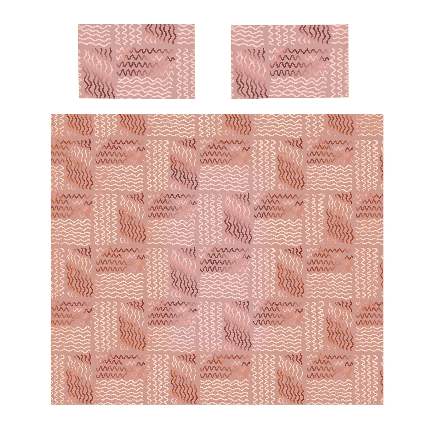 Classy Deep Peach Design Duvet Cover Set