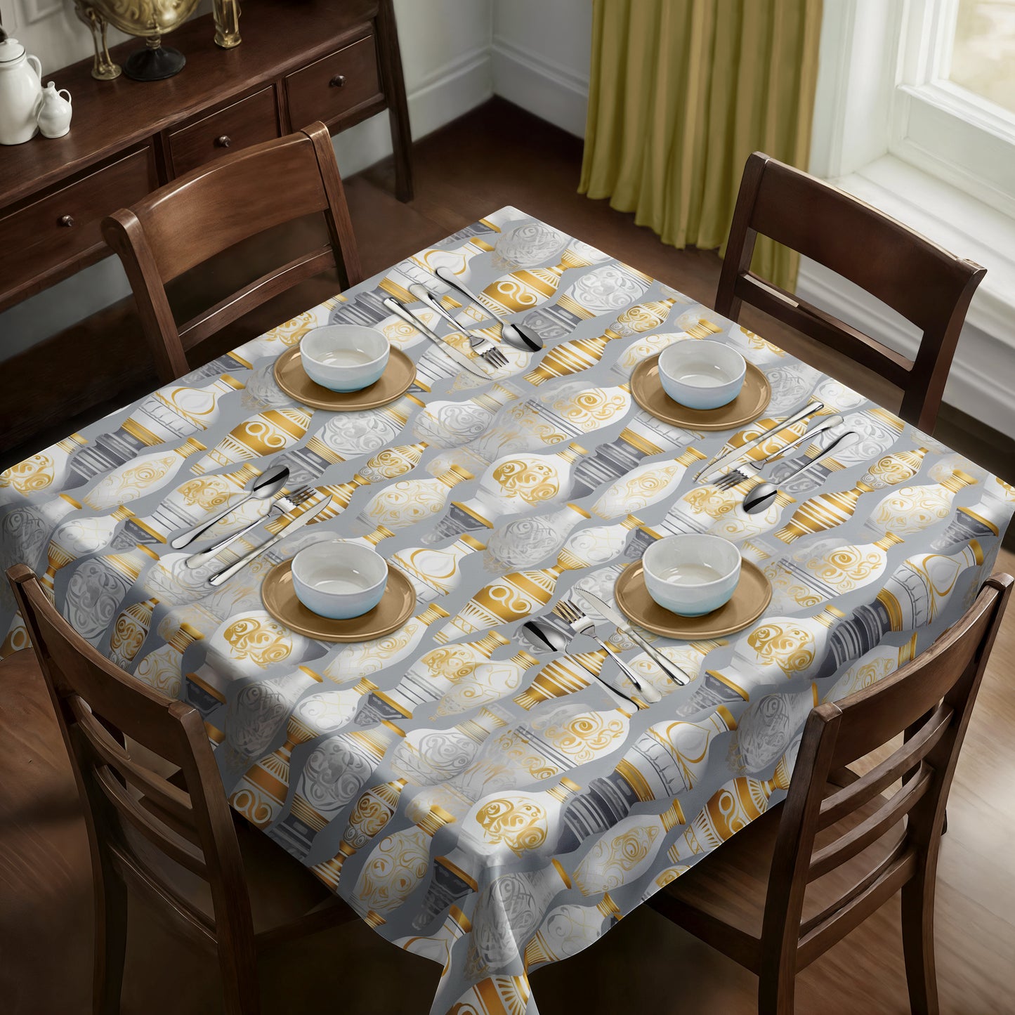 Classy Grecian Square Tablecloth