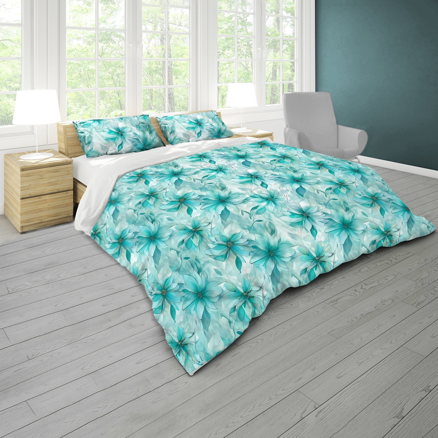 Classy Turquoise Duvet Cover Set