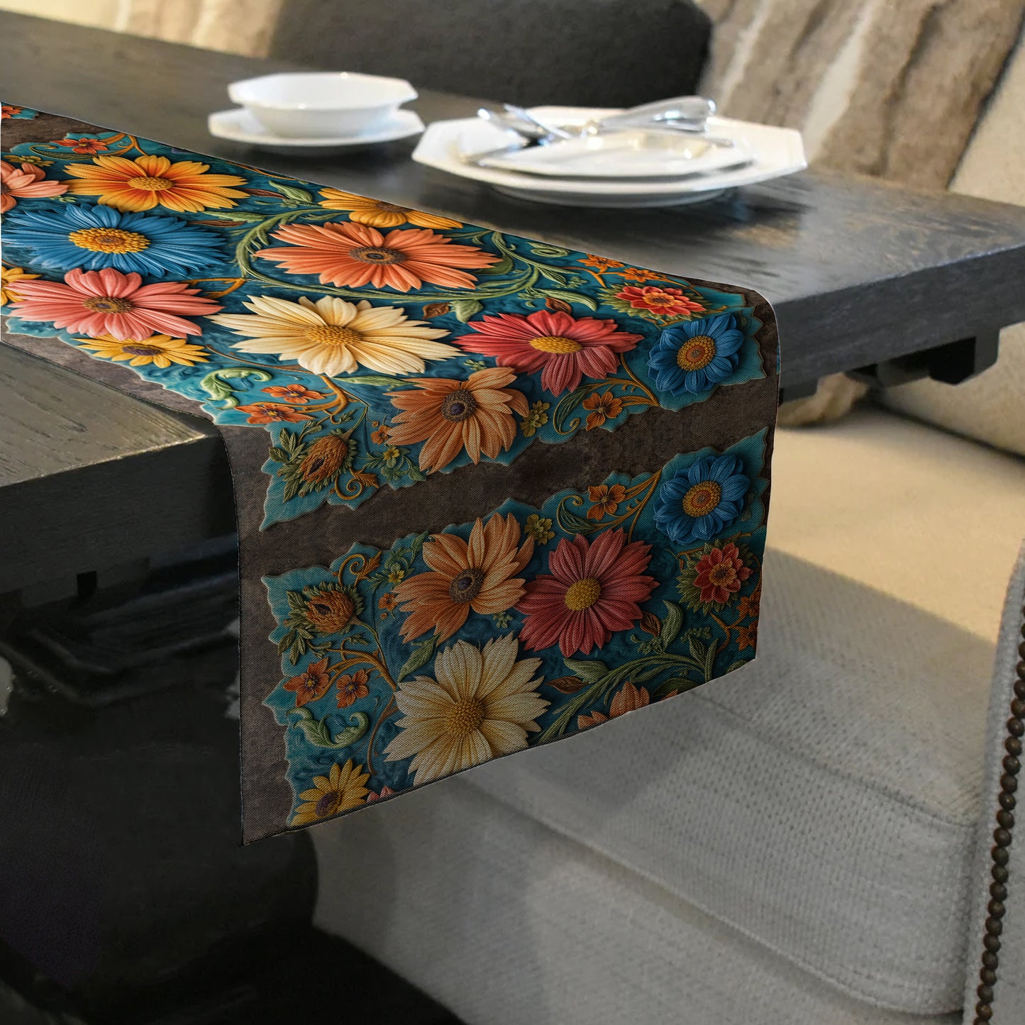 Clay Floral Heirloom 160cm Table Runner